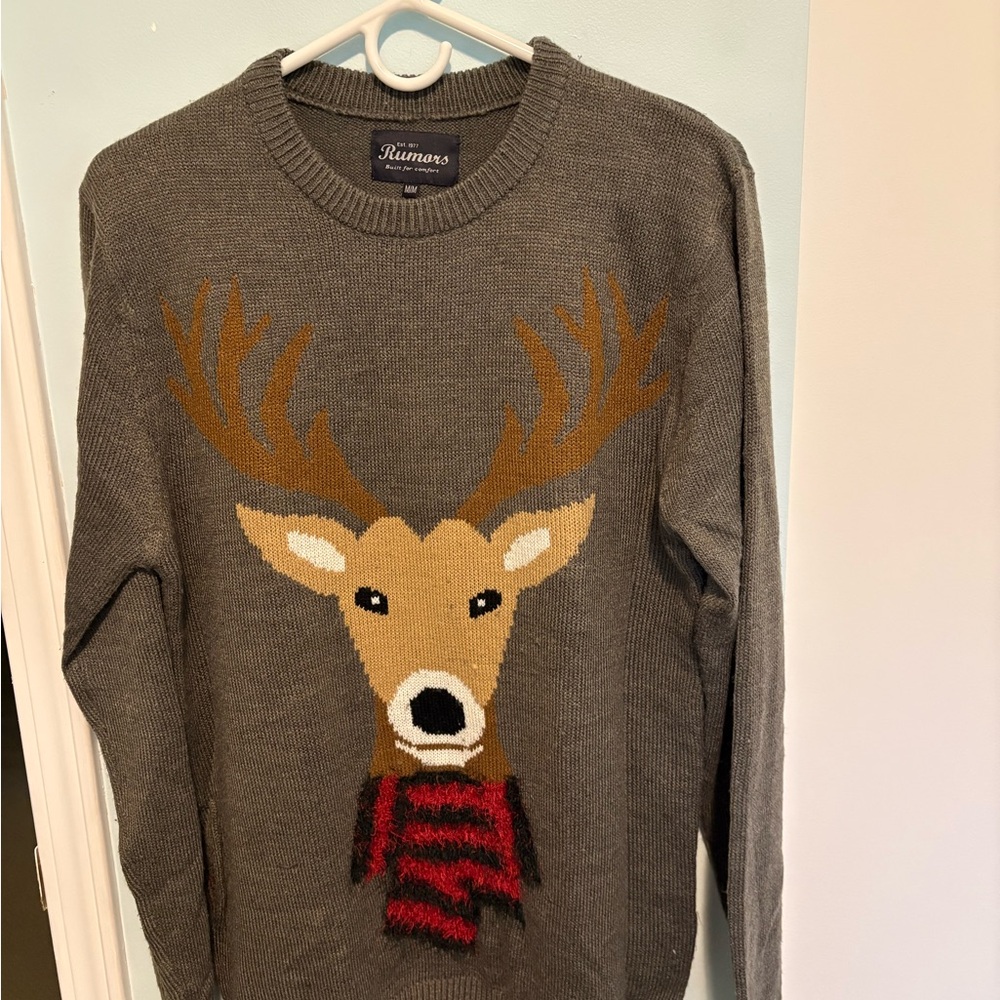 Rumours Deer Crewneck Sweater for Men